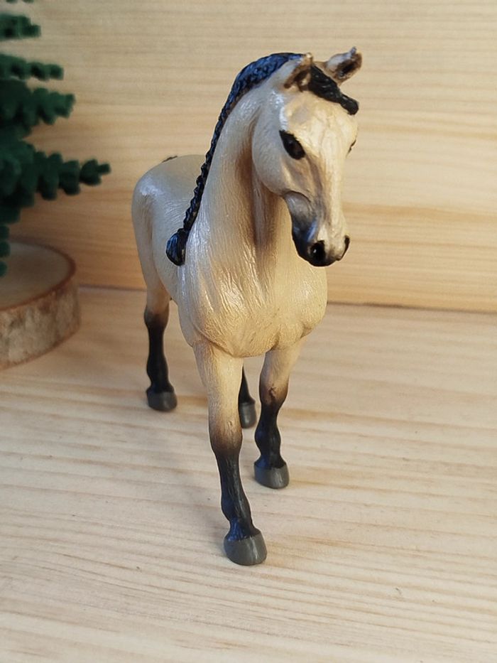 PAPO cheval beige et noir Figurine animal équidé