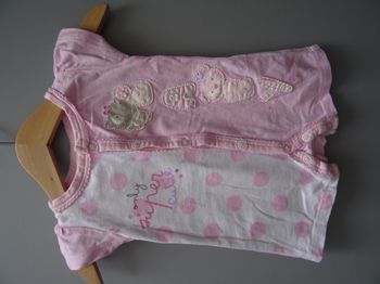 Barboteuse rose et blanche
