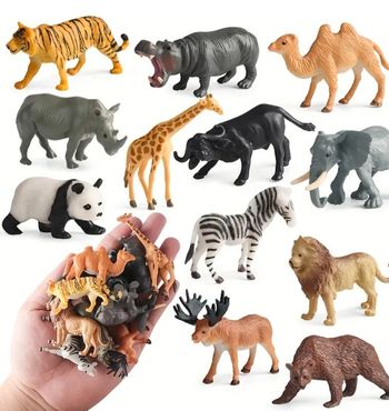 🎅lot 12 animaux de la jungle safari Neuf sous blister