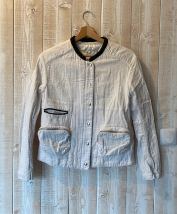 Veste Sandro blanche & noire – Taille 38 🤍