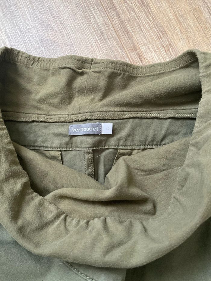 Chino grossesse taille 40 kaki vertbaudet - photo numéro 2