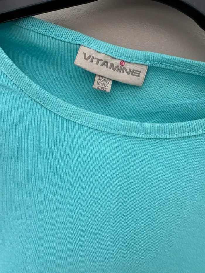 Tee shirt fille turquoise 12 ans - photo numéro 2