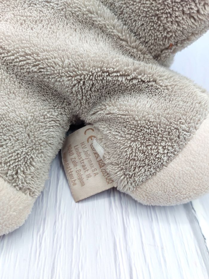 Peluche doudou âne gris beige NATTOU bandana pois blanc 20 cm billes pattes - photo numéro 7