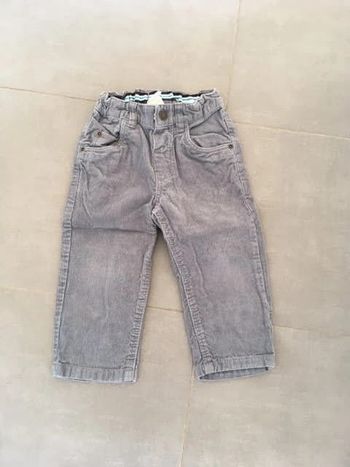 Pantalon velours bleu gris H&M 9-12 mois (80 cm)