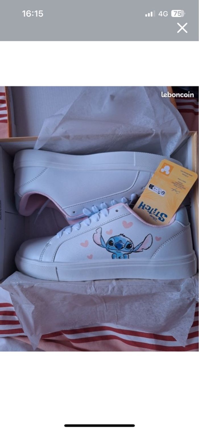 Baskets Stitch blanches neuves taille 39 - photo numéro 2