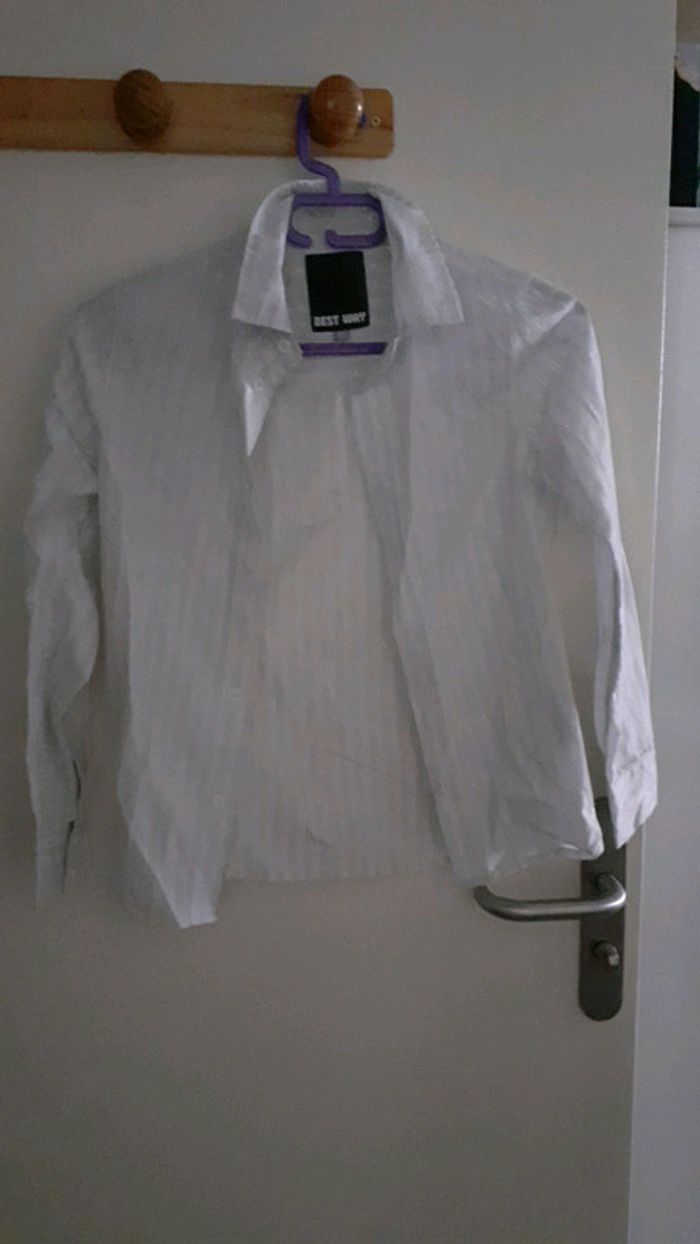 Chemise blanc à fini rayure - photo numéro 2