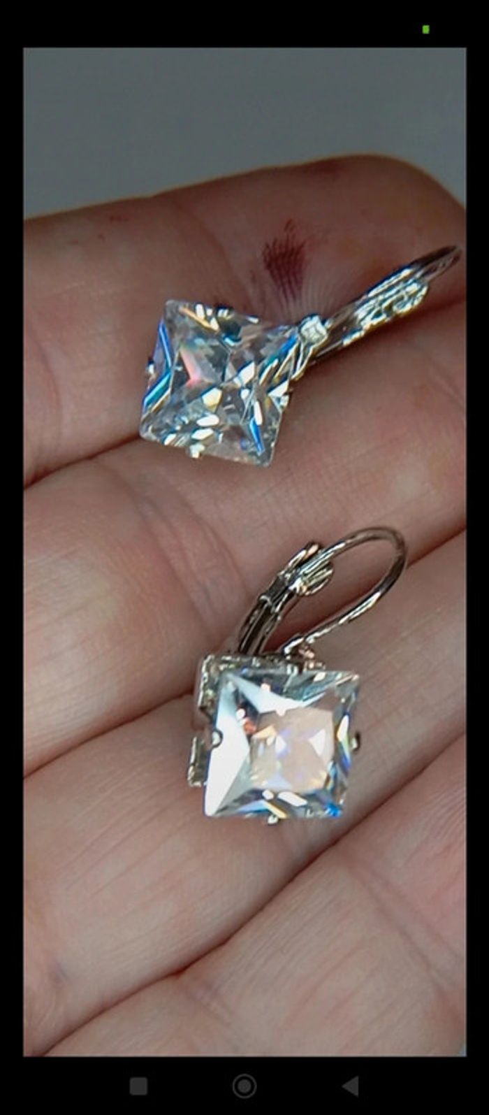 Dormeuses carrées strass - photo numéro 3