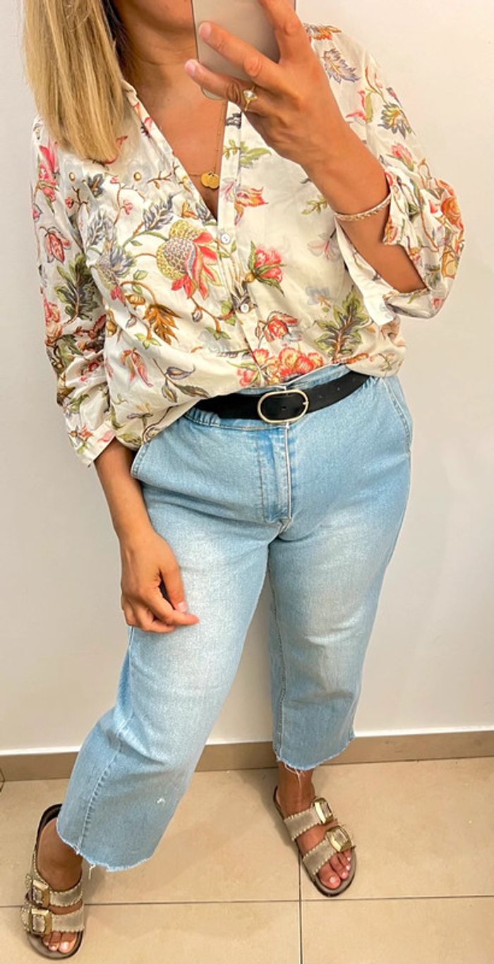 💛Chemise à fleurs Zara taille M - photo numéro 2