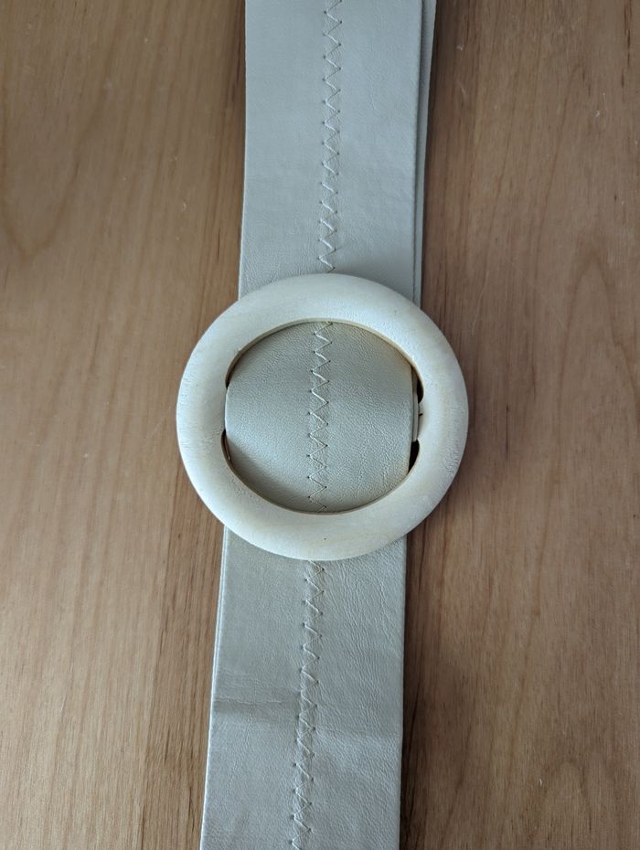 Ceinture femme couleur crème longueur 101cm - photo numéro 2