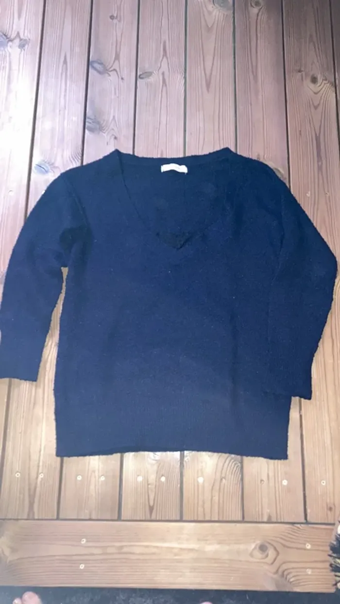 Pull femme col V