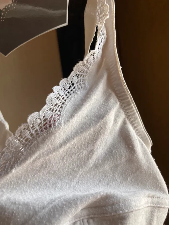Superbe soutien gorge Guy de France coton dentelle sans armature 95 D - photo numéro 4