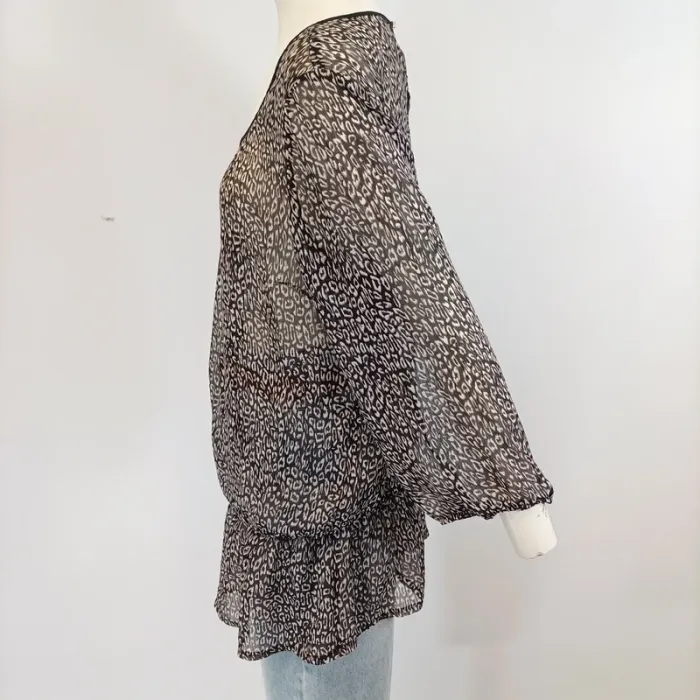 Blouse manches longues Leopard transparente - Jacqueline Riu T46 Ouverte goutte au dos A1534 - photo numéro 3