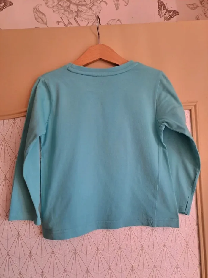 T-shirt garçon 5 ans ML U essentiel turquoise comme neuf - photo numéro 5