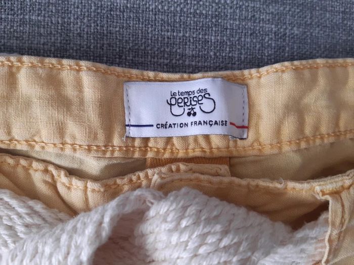 Short jaune lin - Le Temps des Cerises - TRES BON ETAT - photo numéro 2