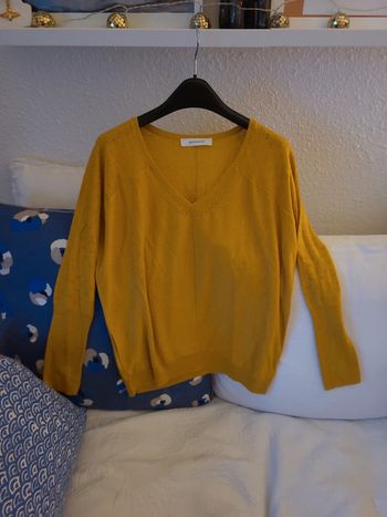 Pull fin jaune moutarde promod m
