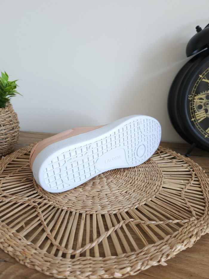 Baskets en cuir Rose pâle Lacoste Pointure 39 - photo numéro 6