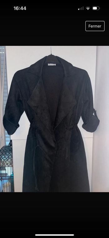Veste longue en daim