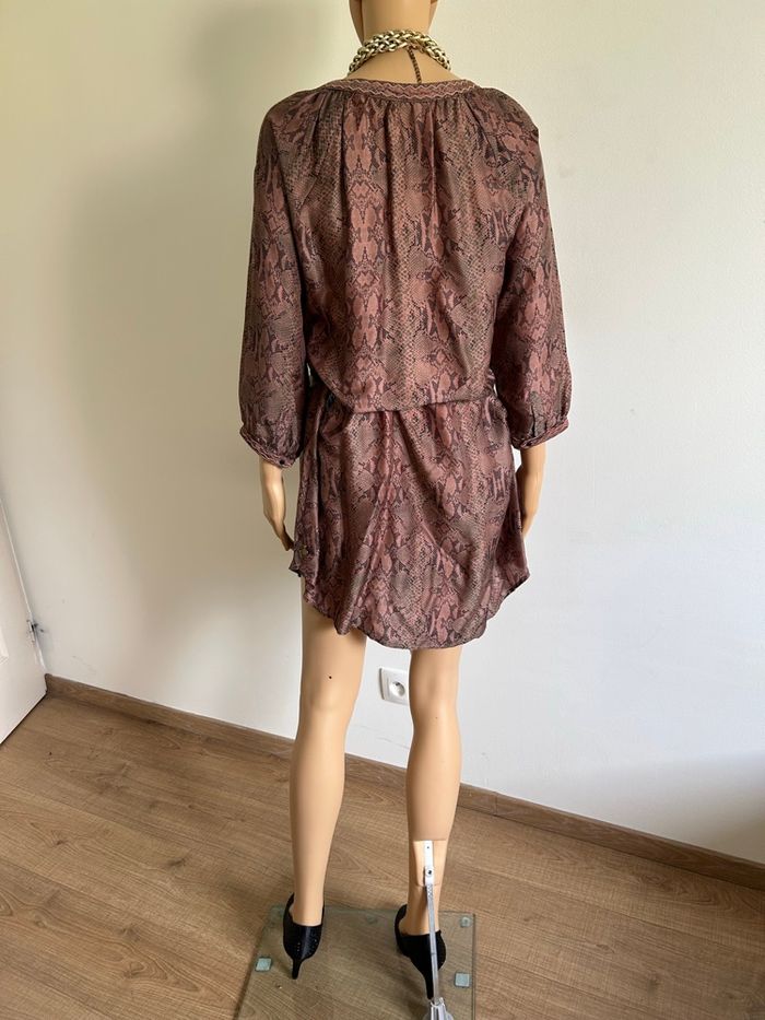 Robe courte marron beige Maison Scotch taille S bon état - photo numéro 6