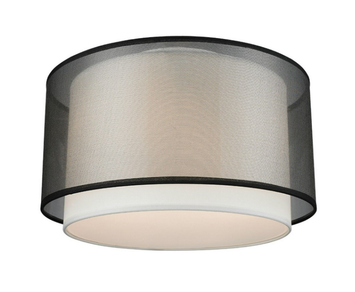 Luminaire, Plafonnier Ocala Noir et blanc Geen, 25 cm diamètre