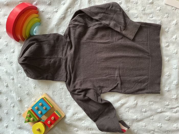 pull léger à capuche gris et rouge 3 ans grain de blé - photo numéro 6