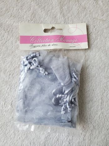 6 sachets en organza pour mariage