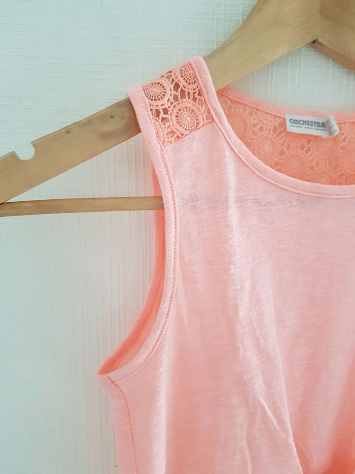 Débardeur corail Orchestra 10 ans dentelle - photo numéro 4