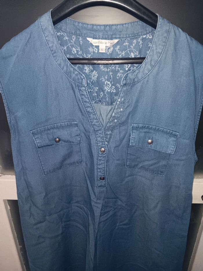 Robe sans manches L en jean style casual chic - photo numéro 2