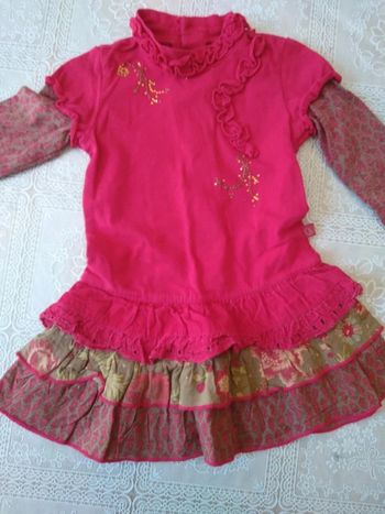 Robe rouge manches longues 12 mois