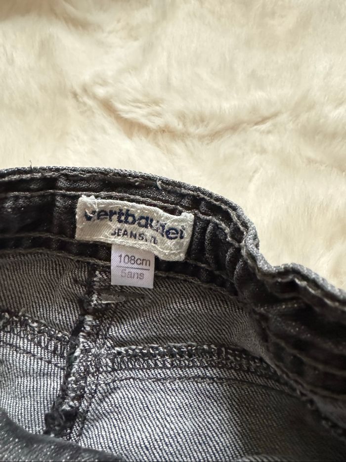👖 jean gris - coupe large - fille - 5 ans - vertbaudet- état satisfaisant - photo numéro 4