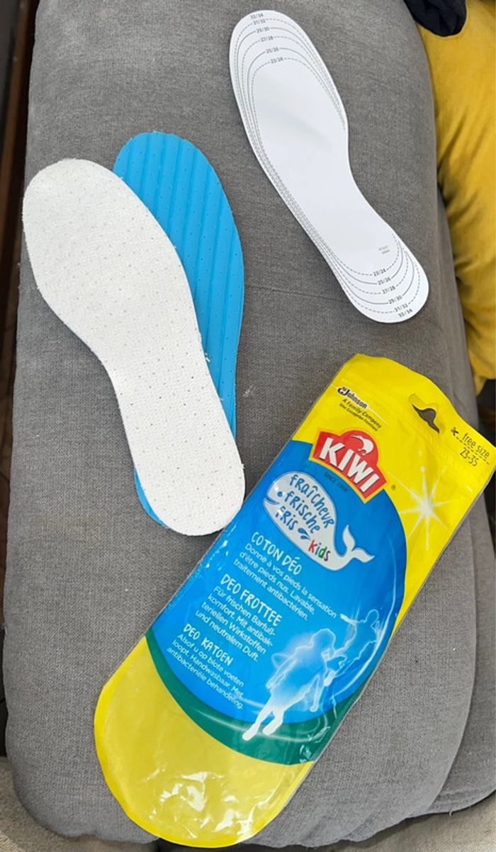 Semelles neuves fraîcheur enfant kiwi 23 au 35 pour chaussures