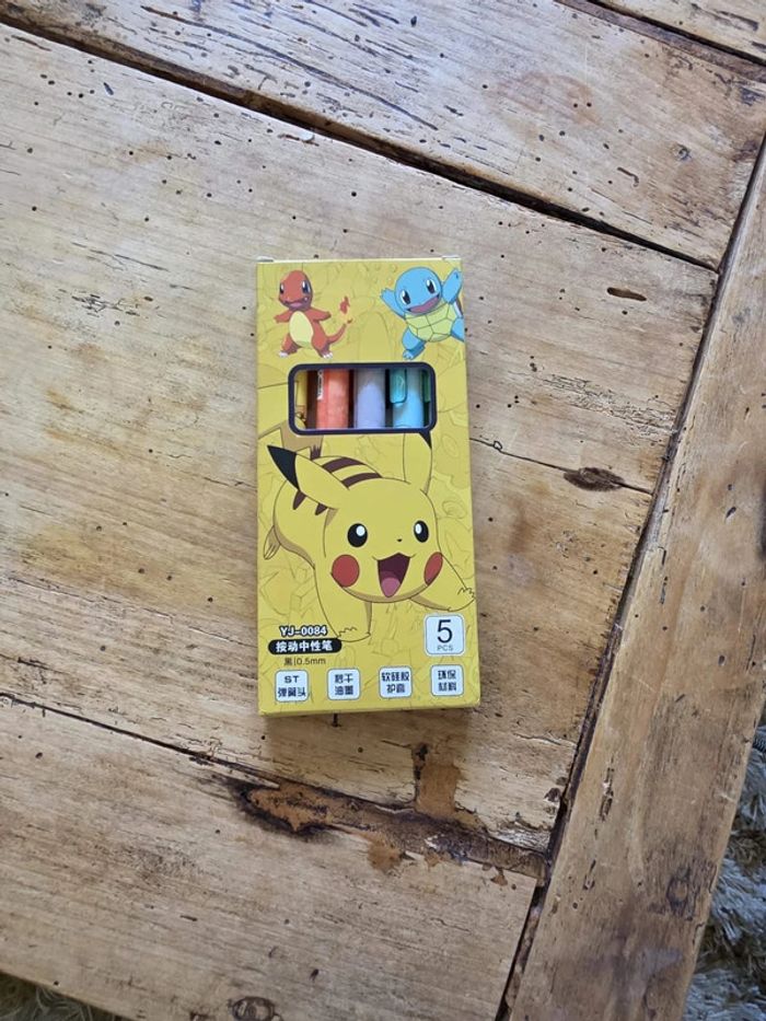 🎒 Lot de 5 stylos gel Pokémon – ultra stylés pour l’école !