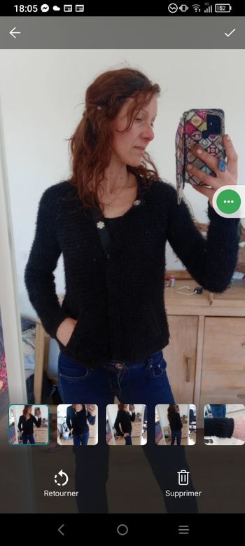 Gilet texturé 38 femme noir c72