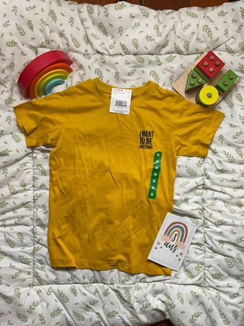 teeshirt manches courtes jaune tissaia 8 ans