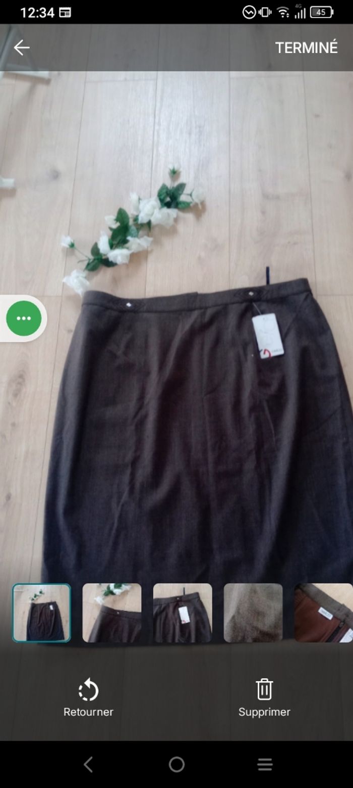 Jupe droite gelco taille 50 marron glacé c75 - photo numéro 1