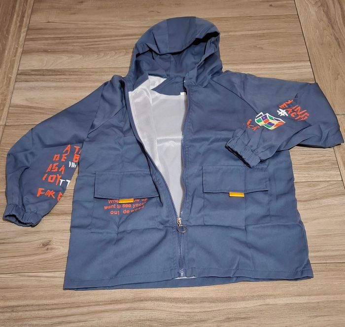 Veste enfant garçon coupe vent capuche bleu - photo numéro 2