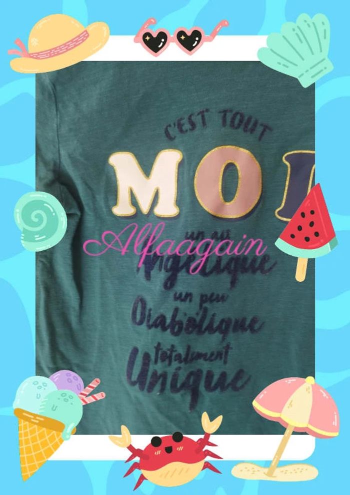 T-shirt manches longues bleu Gémo 10ans - photo numéro 2