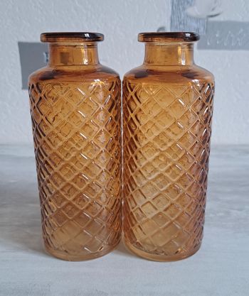 Lot de 2 vases soliflore orange