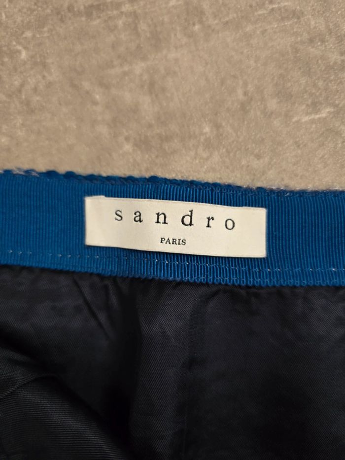 Jupe Sandro bleue tweed chic taille 40 L élégante tendance - photo numéro 5
