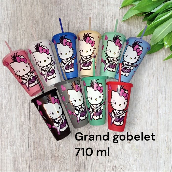 Grand gobelet à paille hello 🎸 rock - photo numéro 2