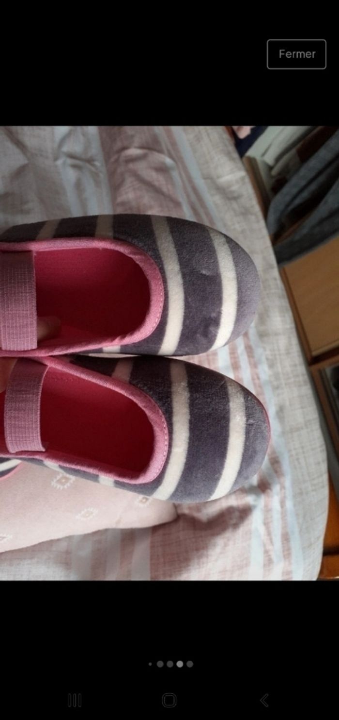 Lot revendeur 2 paires de pantouffles fille absorba p 32 et 34 rose gris neuves - photo numéro 8