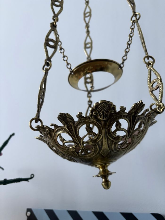 Lustre suspension d’église ancien - bon état Encensoir Hauteur totale : 80 cm - photo numéro 2