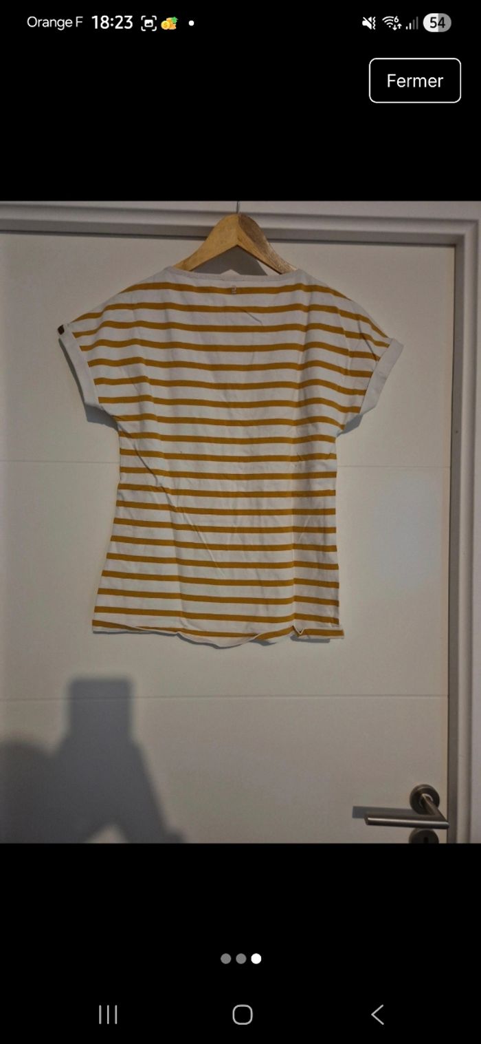 Tee-shirt marinière jaune - photo numéro 2