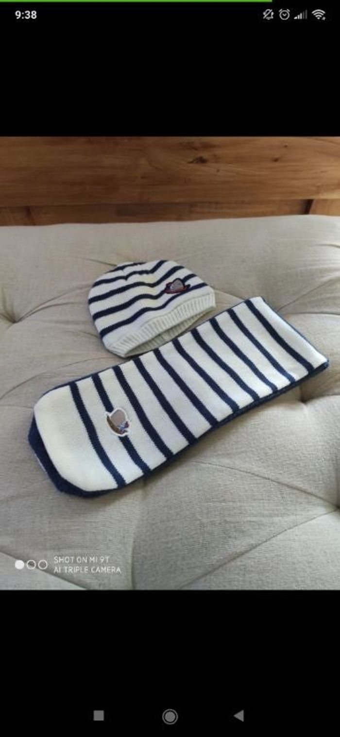 Bonnet écharpe Marin