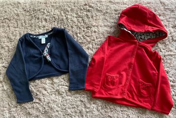 Lot d’un boléros et d’une veste Obaïbi 12 mois