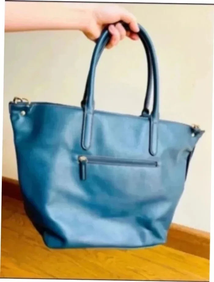 Sublime sac à main bleu turquoise canard avec poignée et bandoulière - photo numéro 4