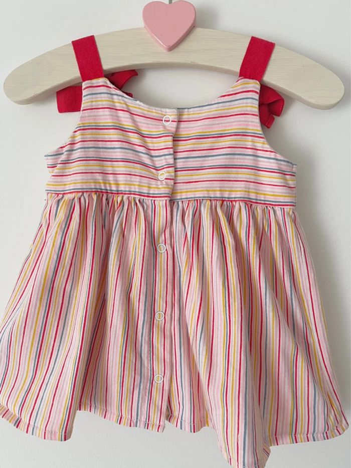 Haut coupe babydoll ou mini robe “grain de blé” pour bébé fille taille 9 mois en coton - photo numéro 2