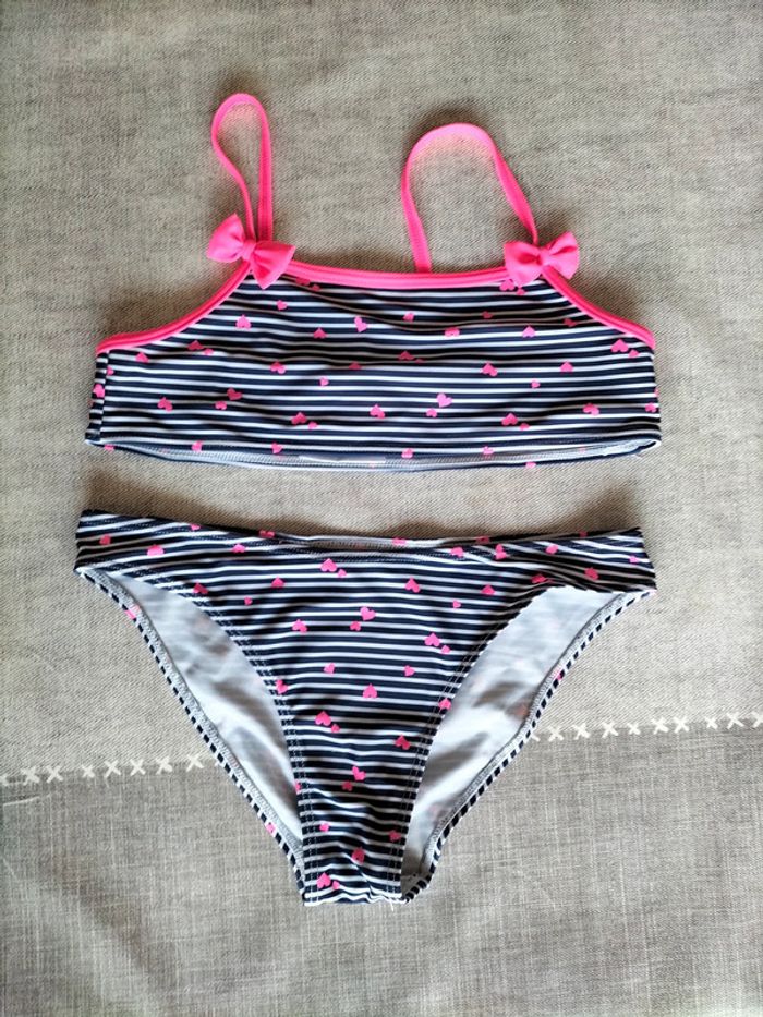 Maillot de bain 2 pièces rayé 10 ans