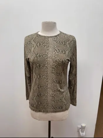 Superbe Blouse fluide lézard serpent Vintage Alain Manoukian 🌸 M L 38 40