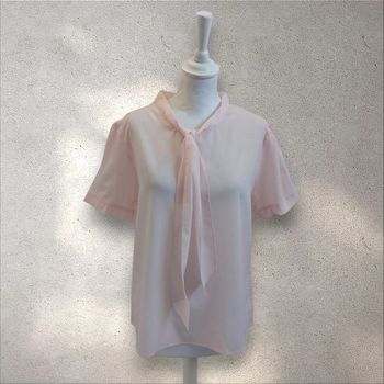 Blouse fluide rose manches courtes taille L