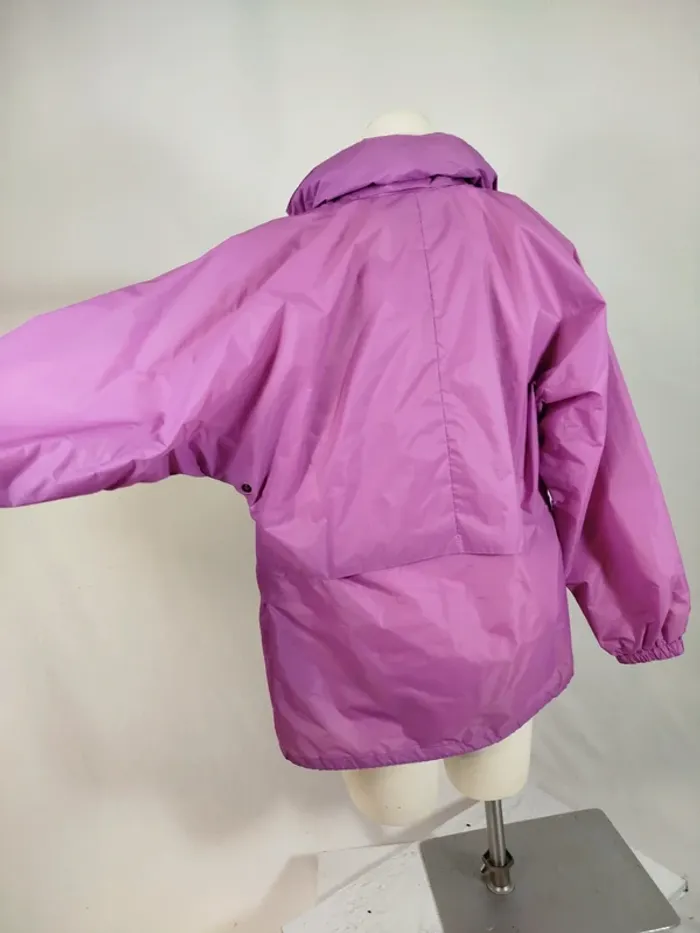 Kway vintage rose / violet - color bloc / coupe-vent imperméable vintage A257 - photo numéro 5